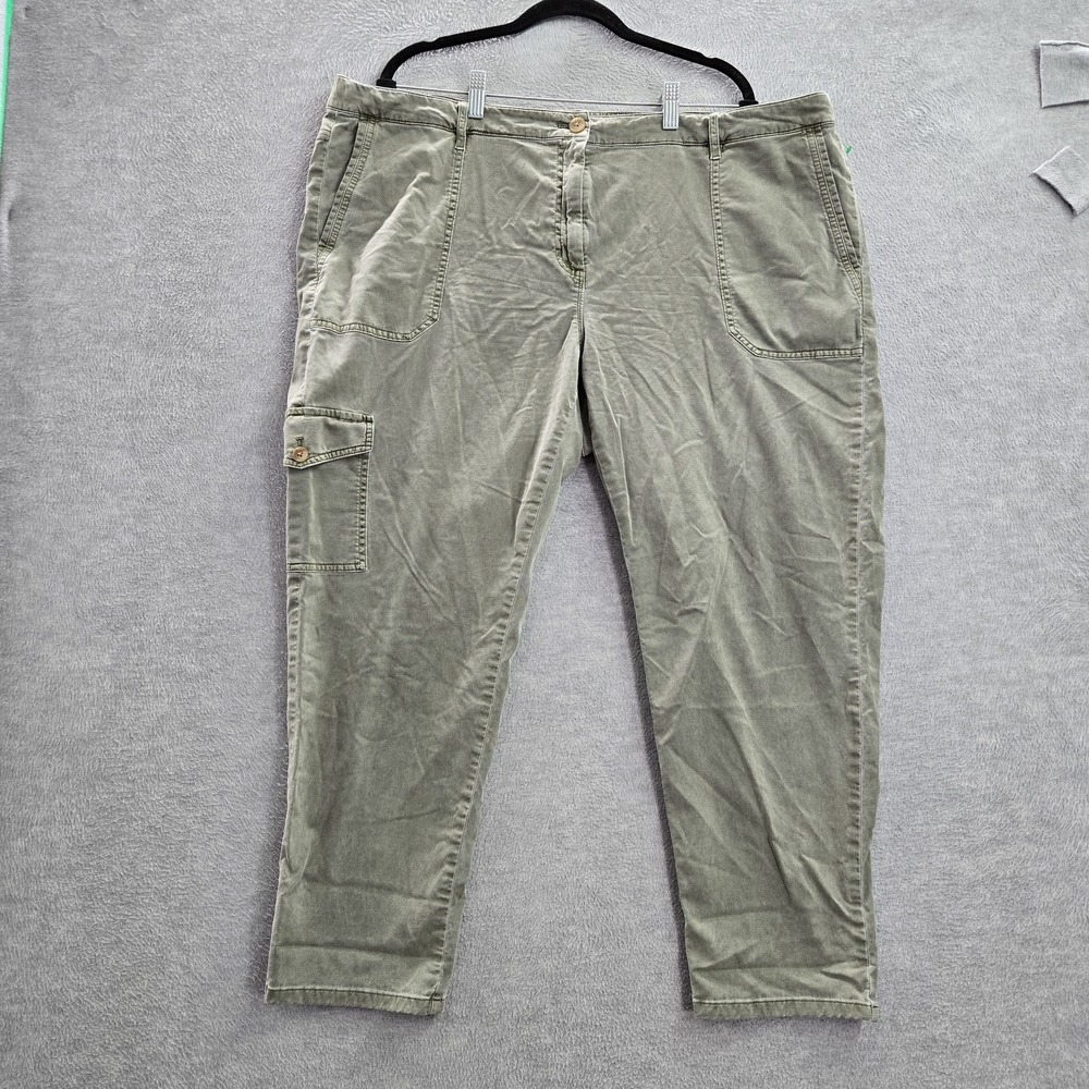 J. Jill Women Pants 24‎ Green Cargo Twill Button 27" Inseam Outdoor